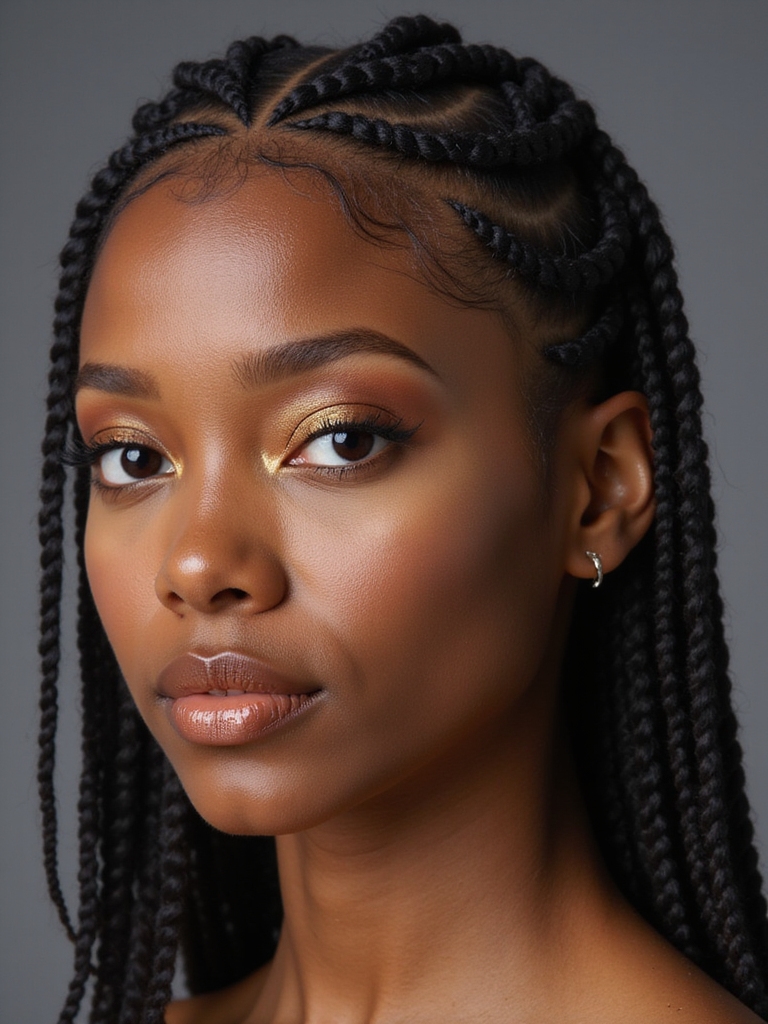 asymmetrical cornrow hairstyle ideas
