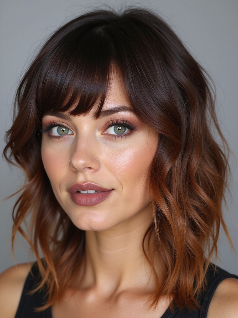 bangs enhance shaggy haircuts