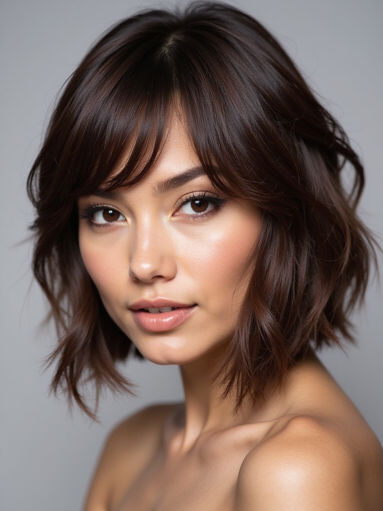bangs for stylish lob
