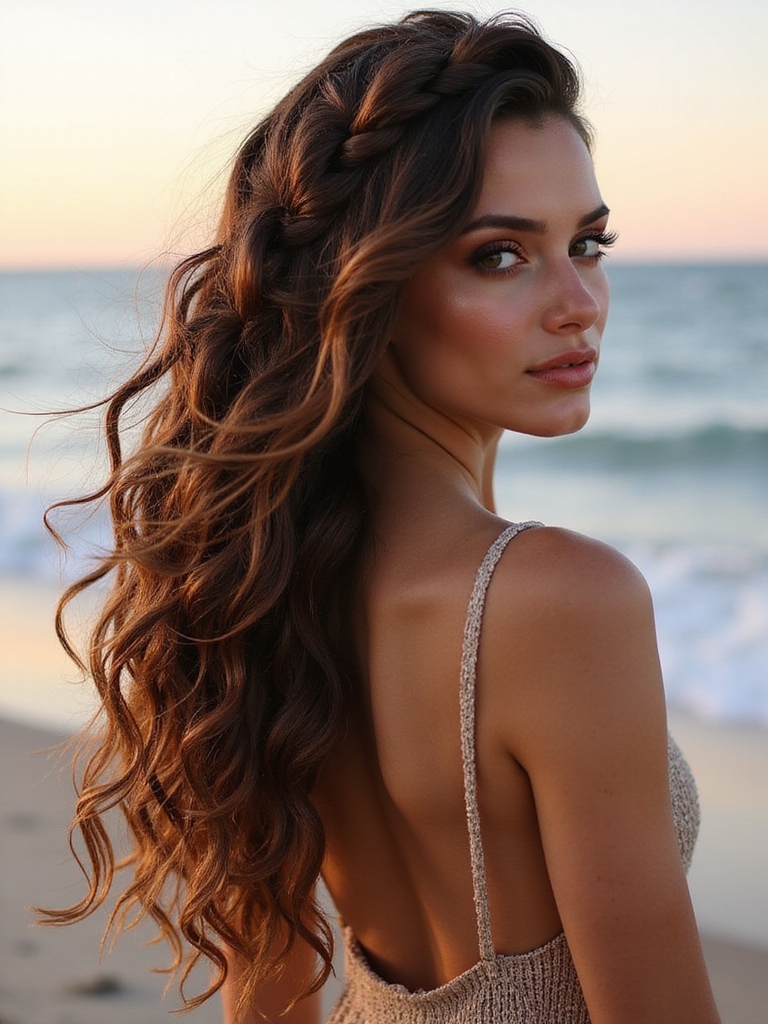 braided elegance at beach