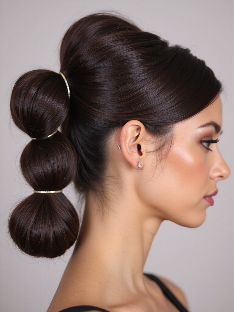 chic playful bubble ponytail