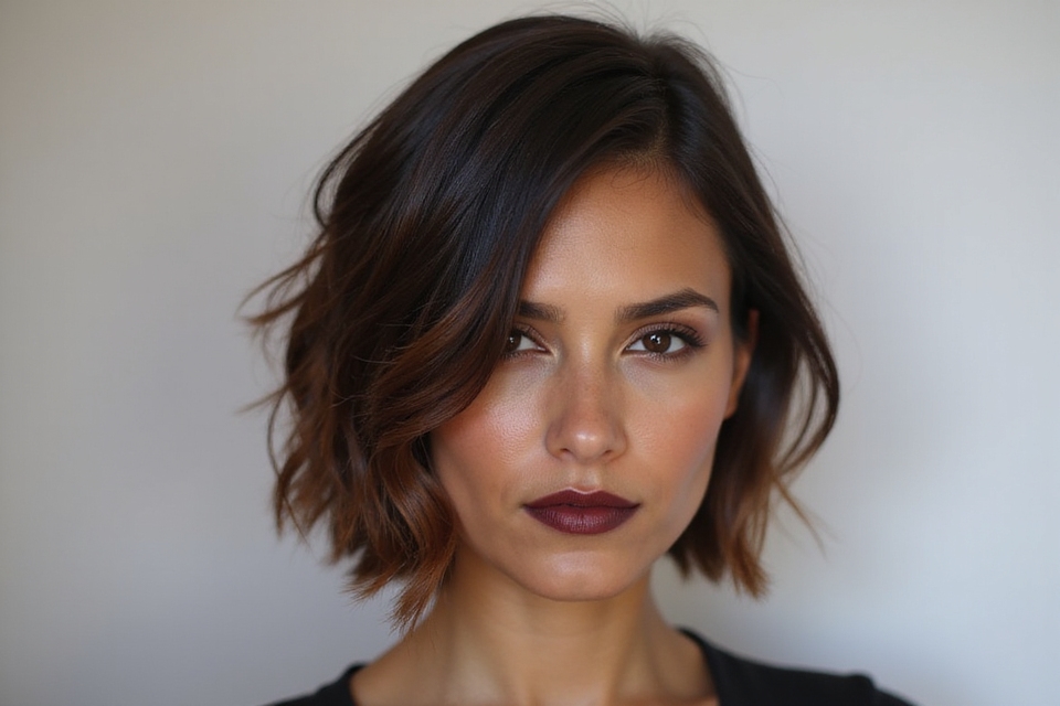 choppy floating layered bob