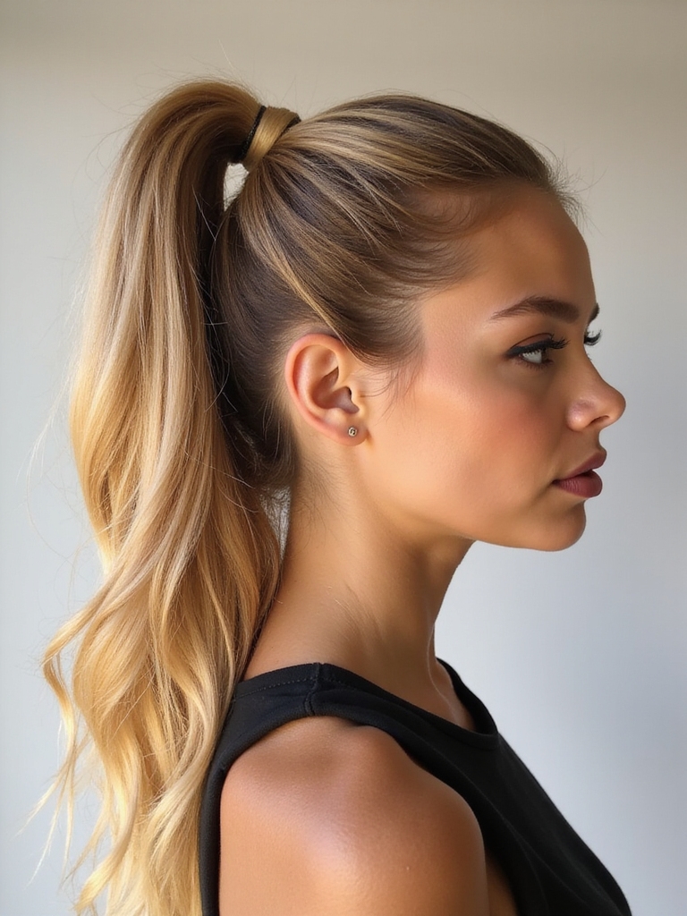 classic high pony hairstyle