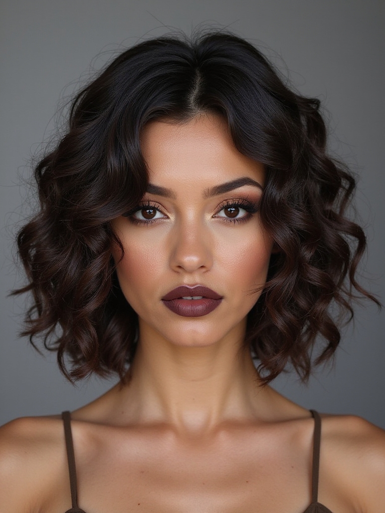 curly hair layered bob tips