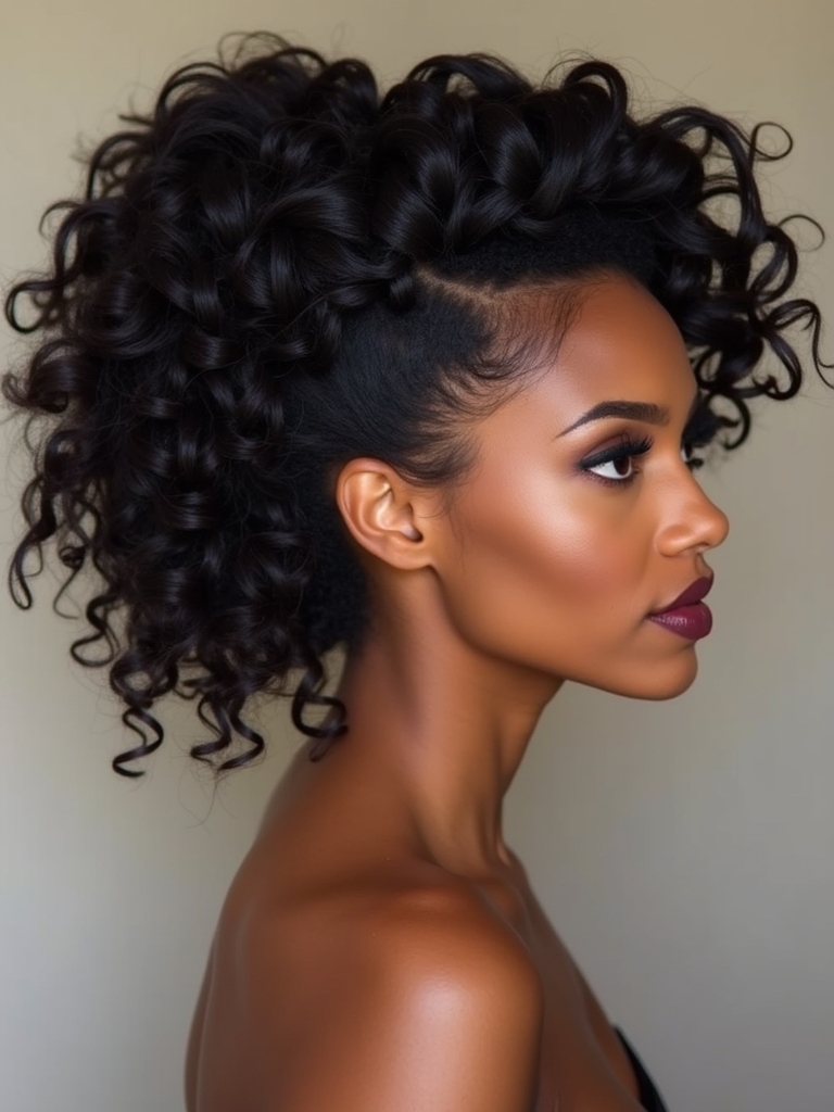 curly hair updo technique