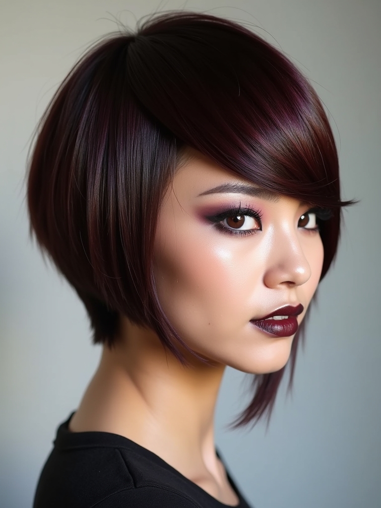 edgy asymmetrical bob hairstyle