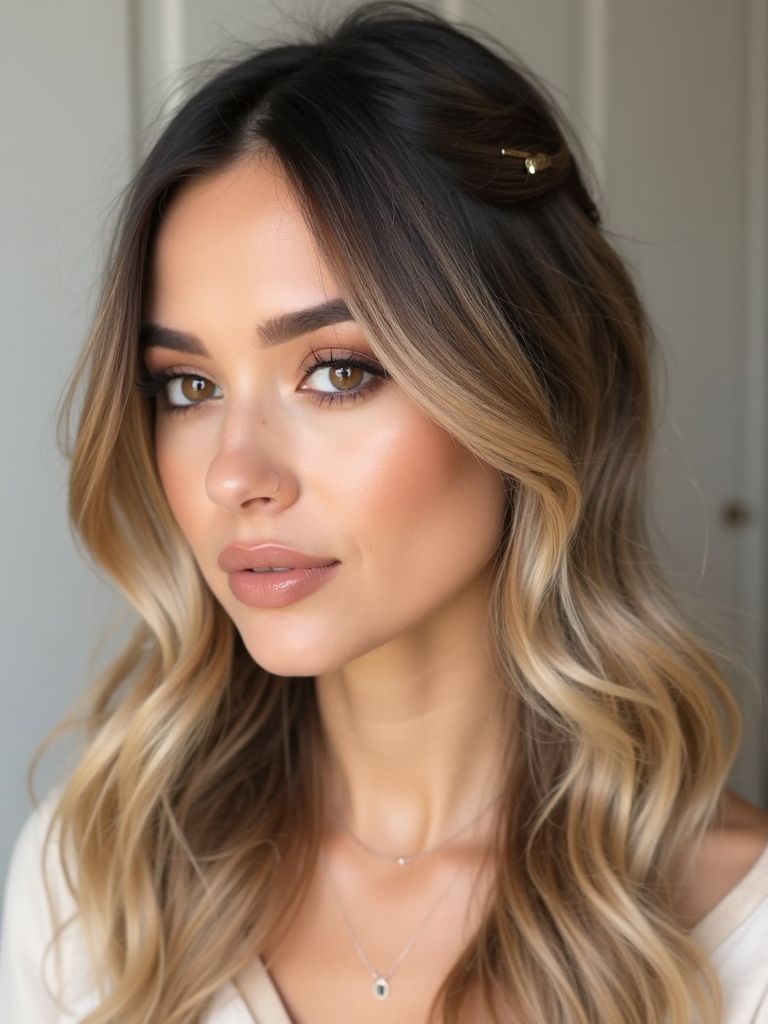 effortless hairstyle with pins