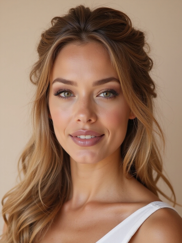 effortless regal half up hairstyle