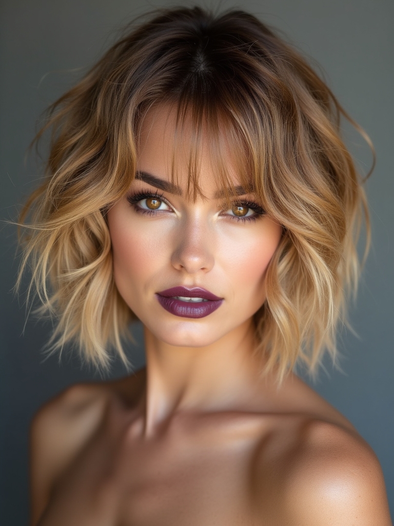 effortless shaggy bob hairstyle