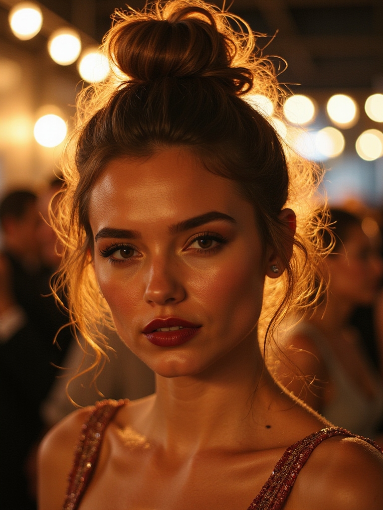 effortlessly chic high top knot