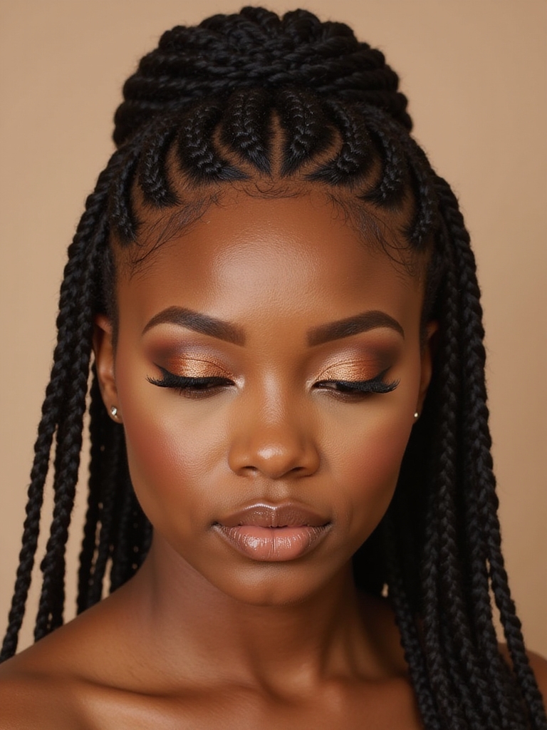 elegant halo cornrows styles