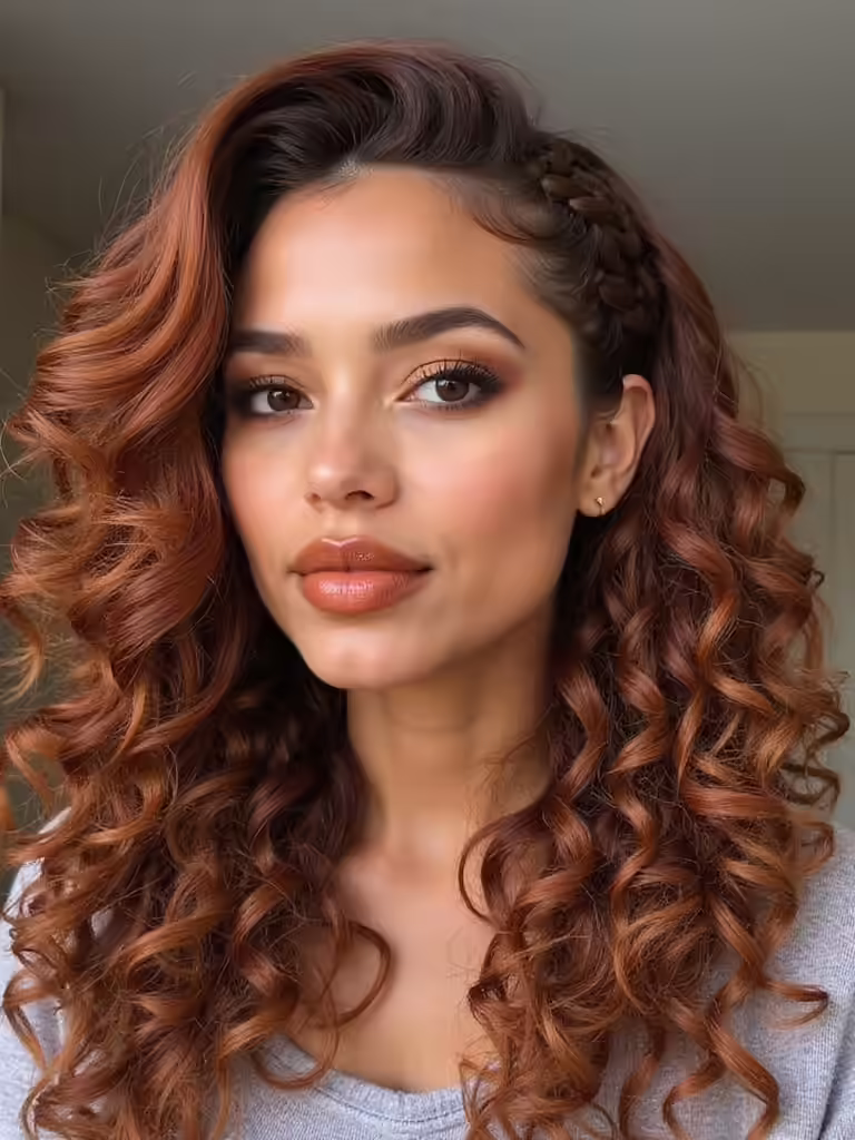 french braid curly hair