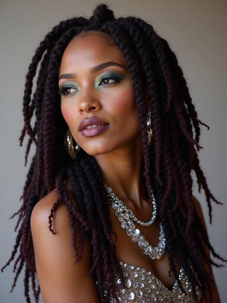 futuristic colorful dreadlock styles