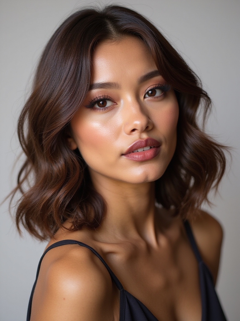 healthy mid length hair routine