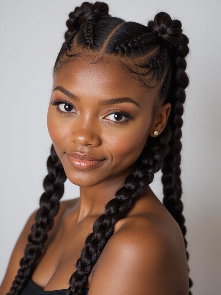 playful cornrow ponytail styles