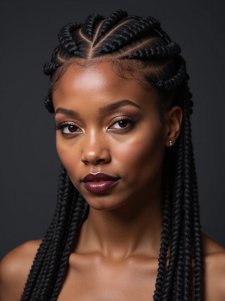playful zig zag cornrow artistry