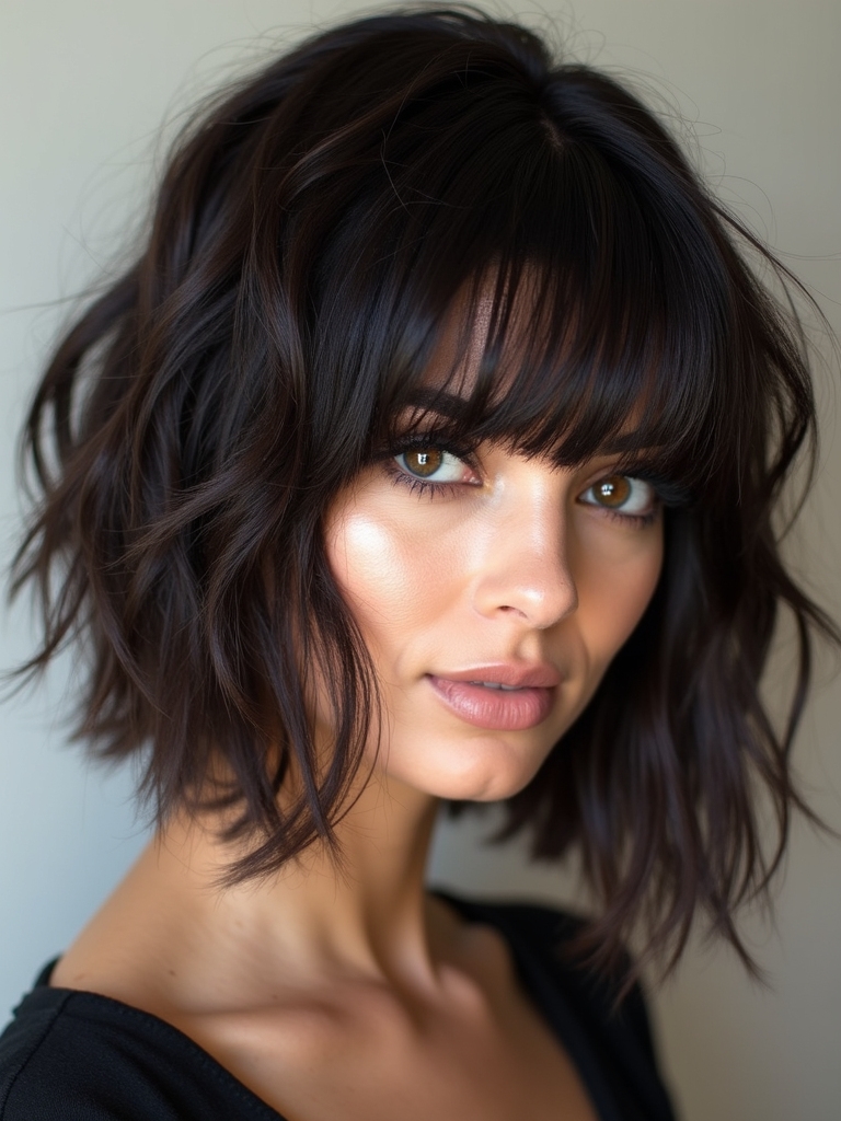 shaggy haircut evening glam
