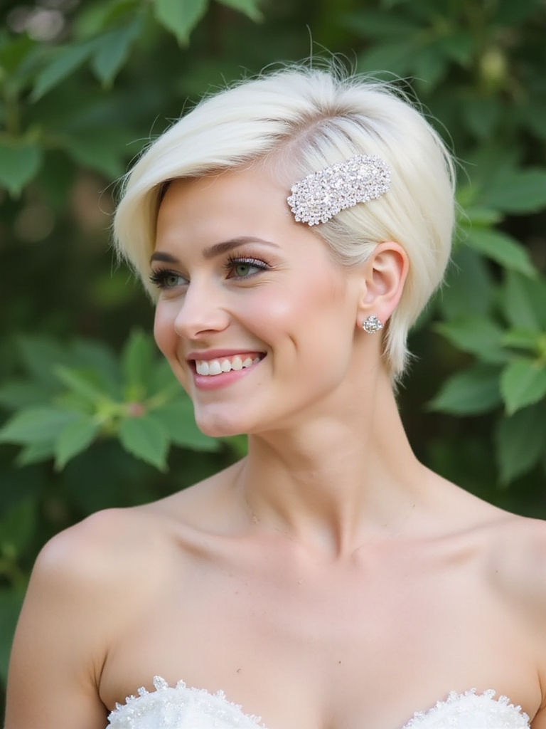 short hair wedding styling