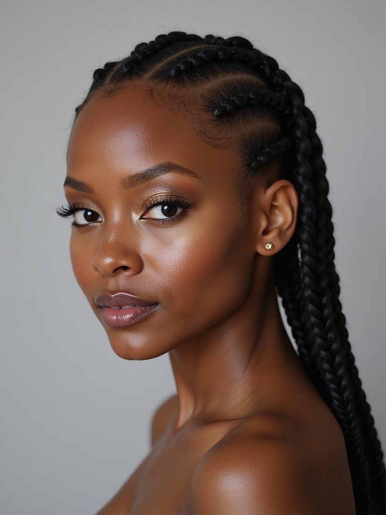 sleek simple cornrow elegance