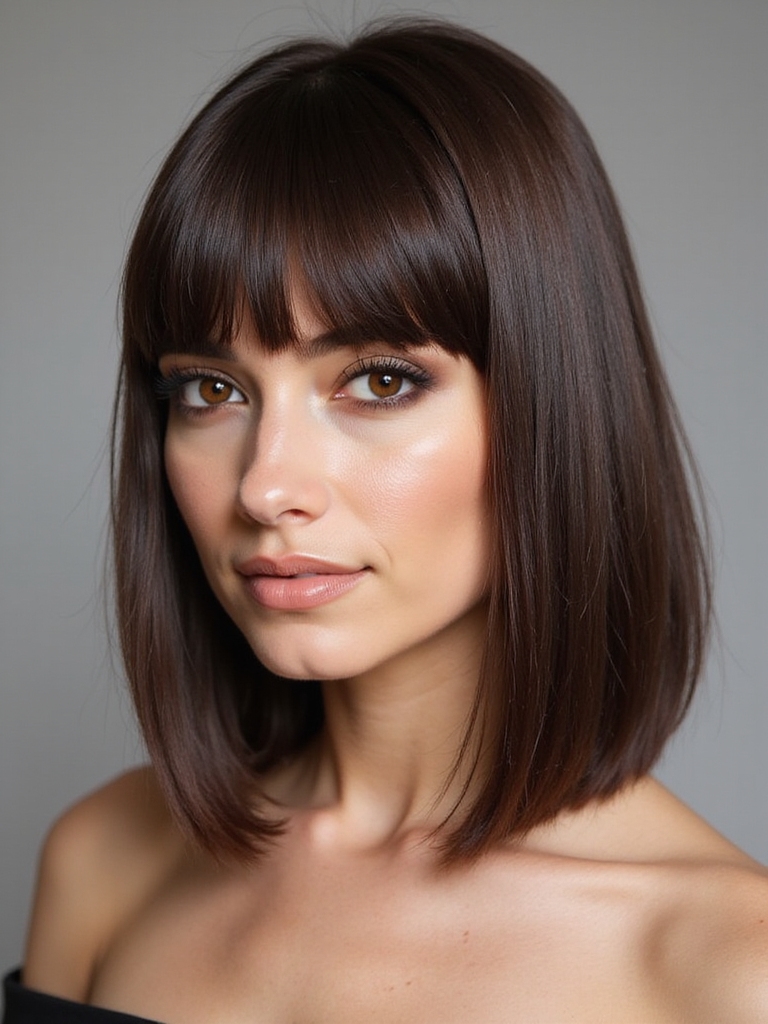 sleek sophisticated medium hair