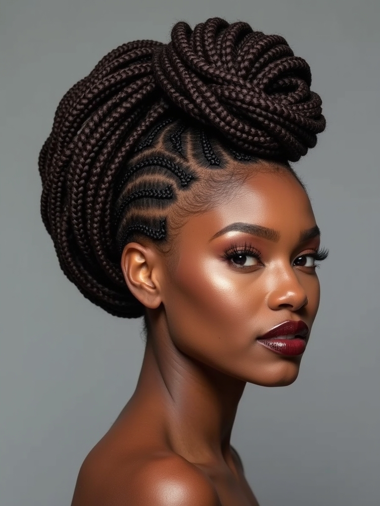 sophisticated cornrow updos elegance