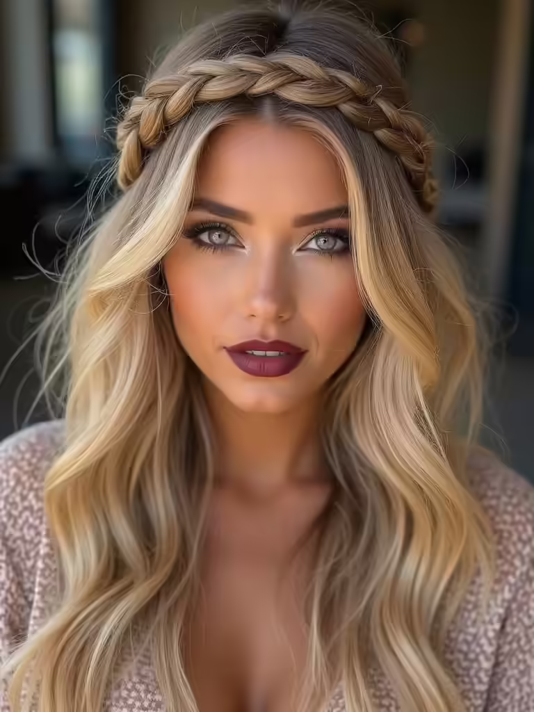 stylish twisted crown hairstyle