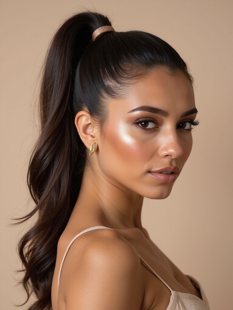 timeless elegant high ponytail