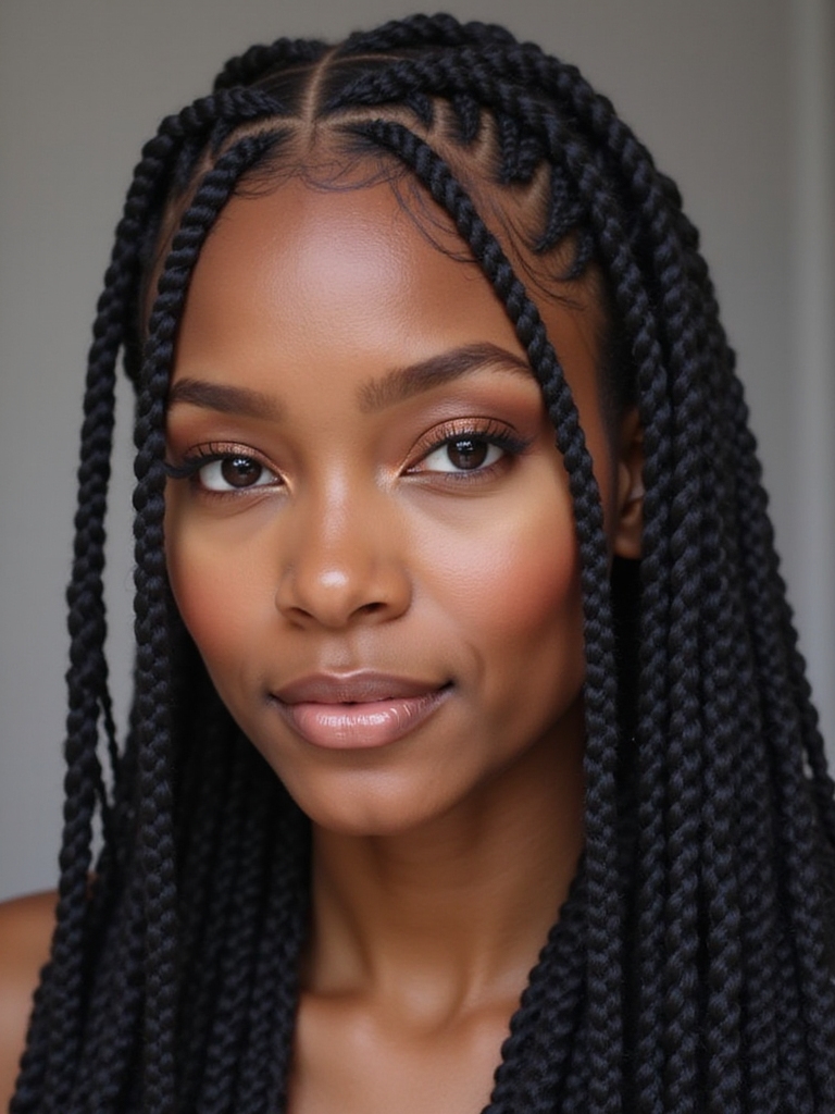 trendy side swept cornrows style