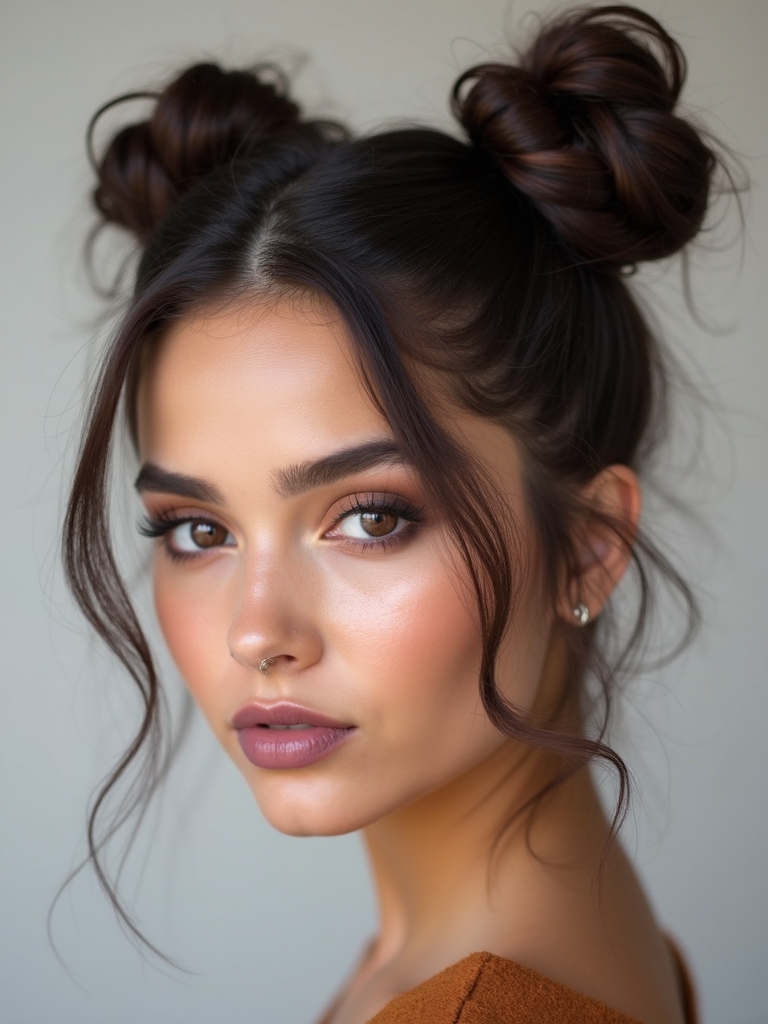 whimsical low space buns