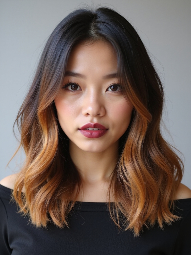 balayage enhances asian hair