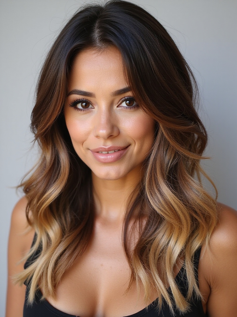 balayage enhances espresso hair