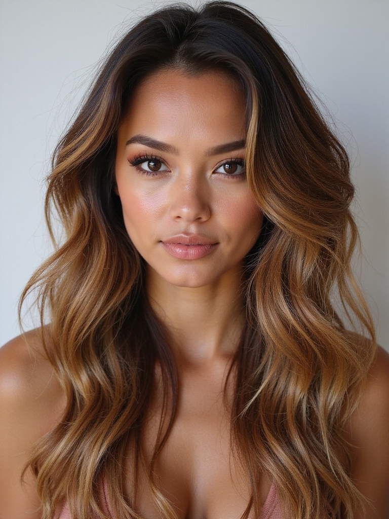 balayage tips for tanned skin