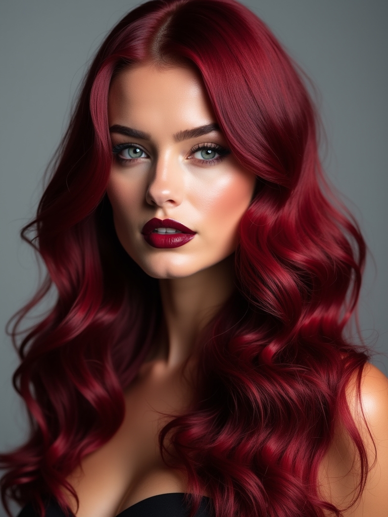 bold alluring crimson hair