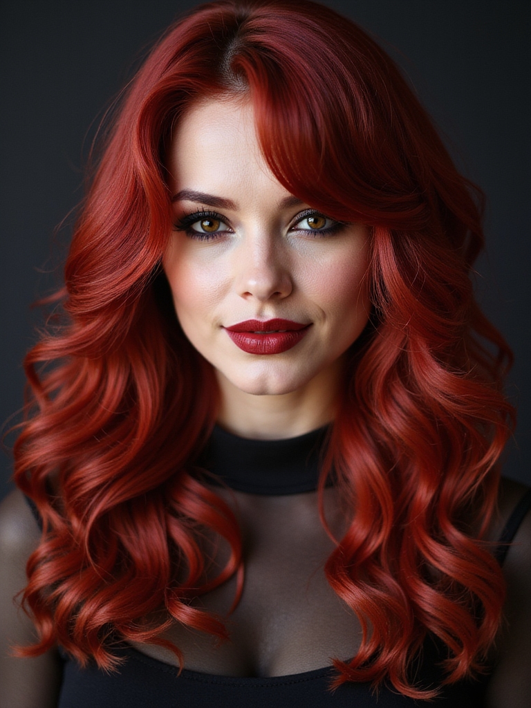 bold cherry red hair