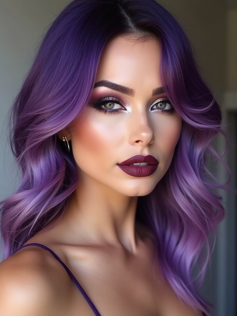bold purple hair statement