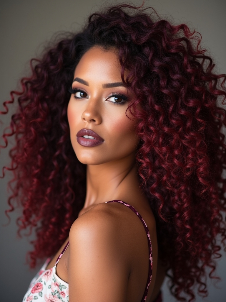 burgundy enhances curly vibrance