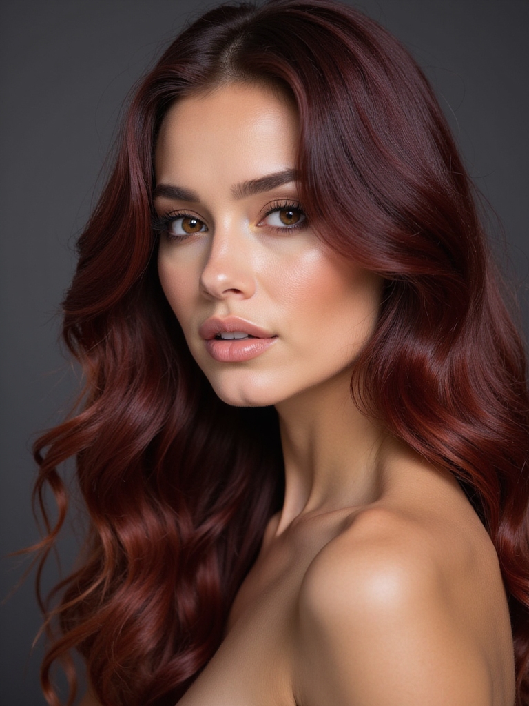 celebrity mahogany hair inspiration