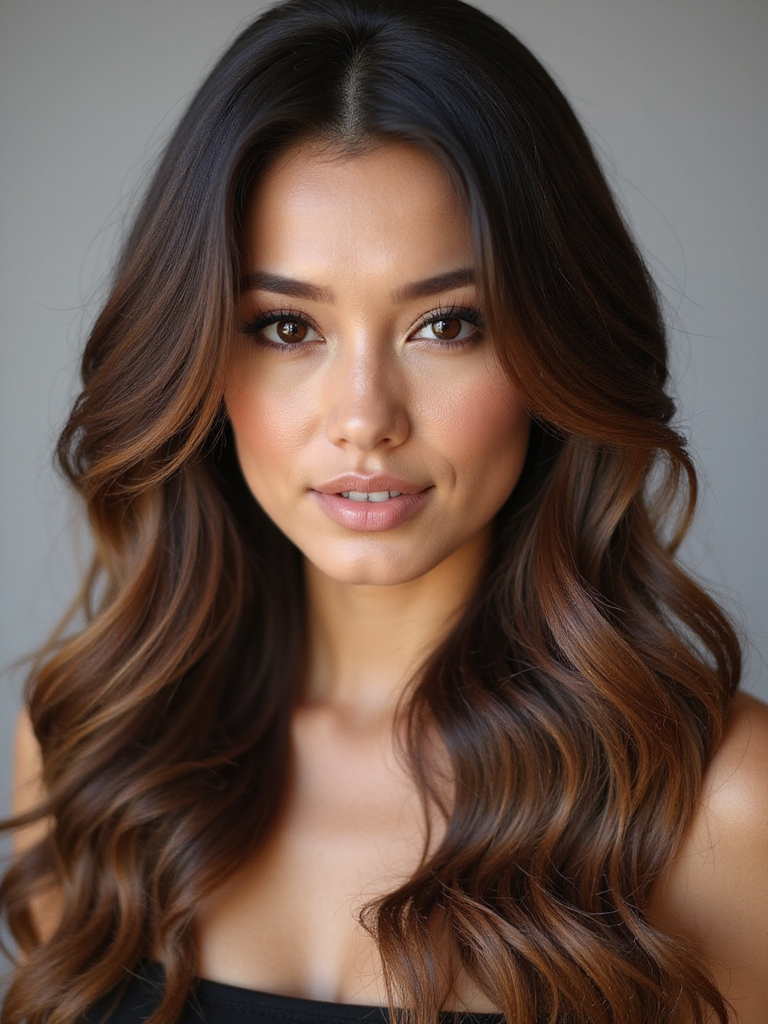 chestnut brown hair accents