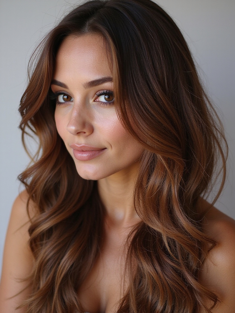 chestnut highlights enhance brunette