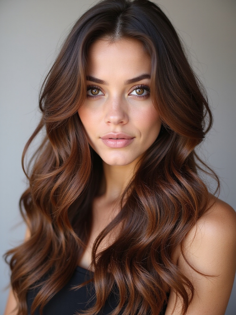 chestnut lowlights enhance brunette