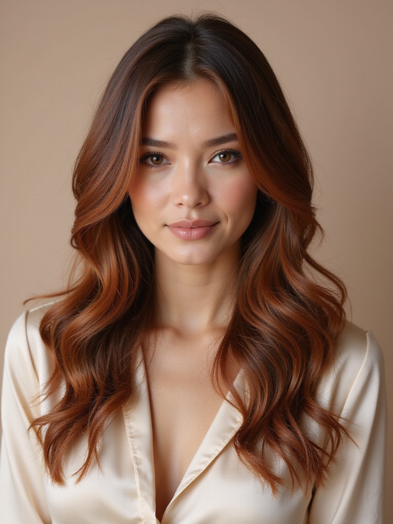 cinnamon highlights for brunettes