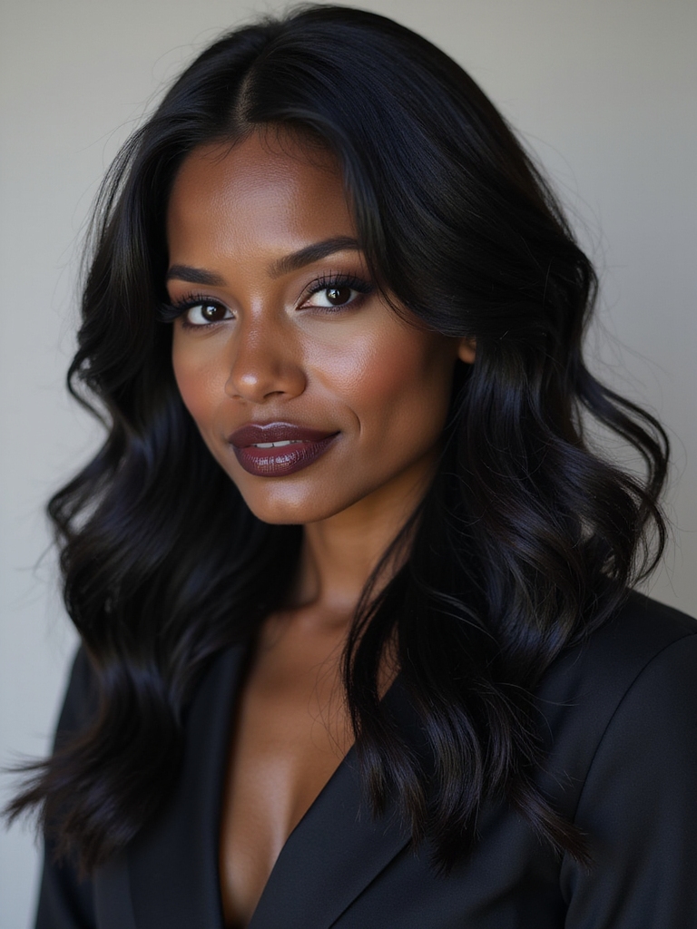 ebony black hair elegance