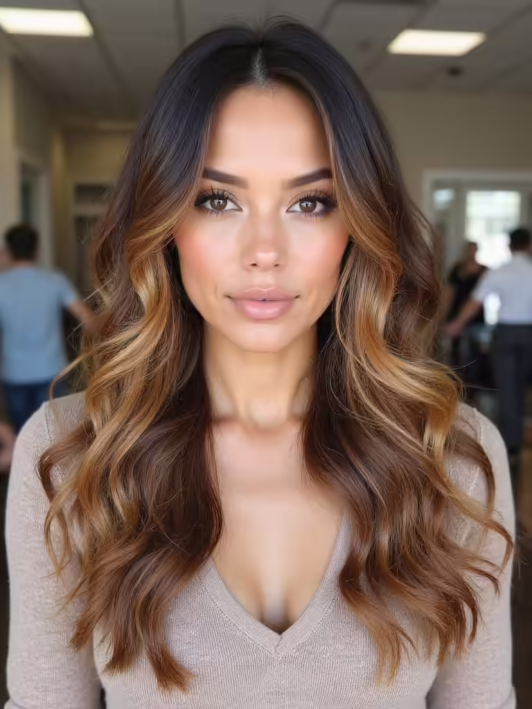 effortless elegant mocha balayage