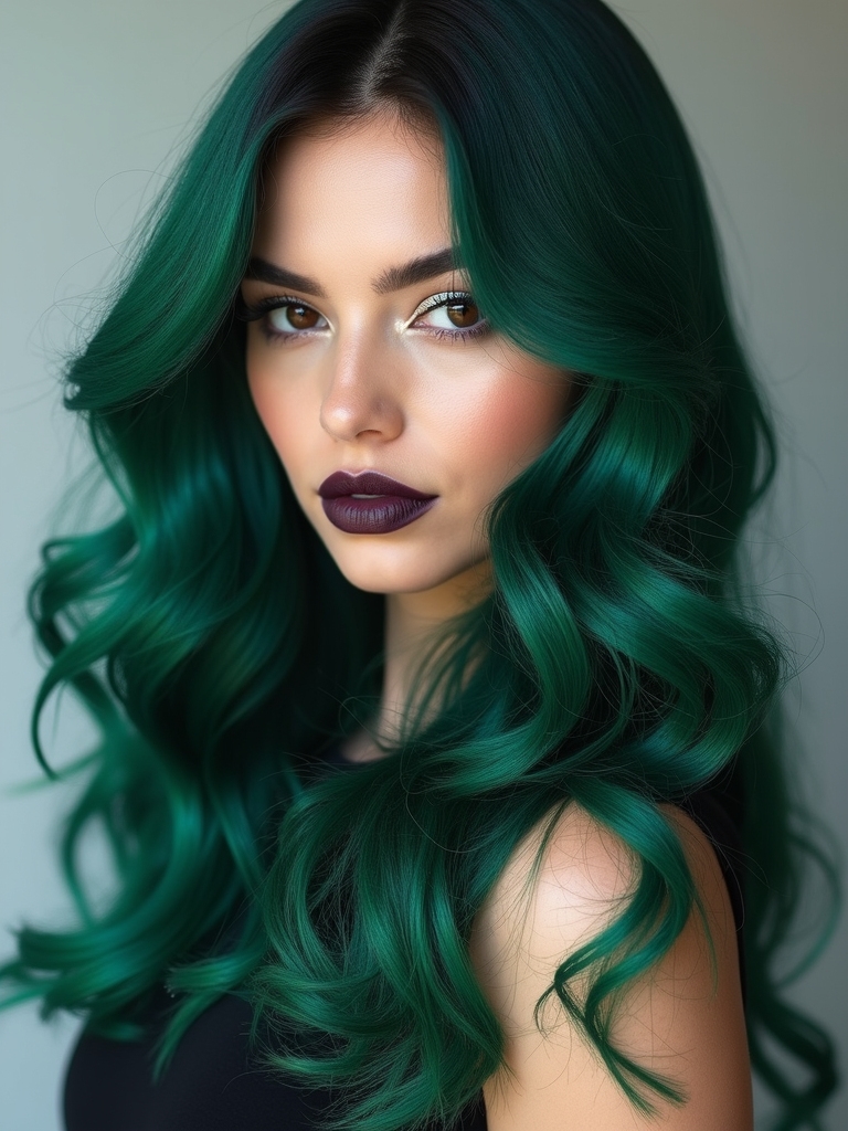 electrifying jade green hair