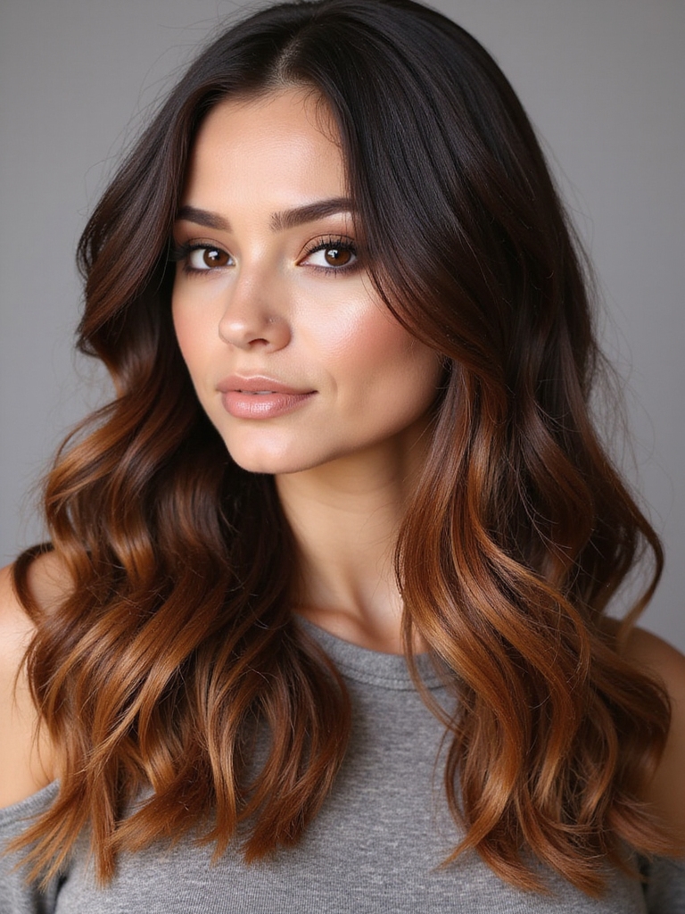 golden balayage for brunettes