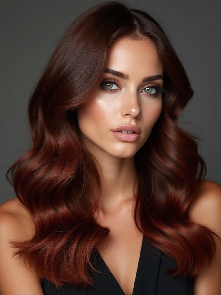mahogany brown hair glow