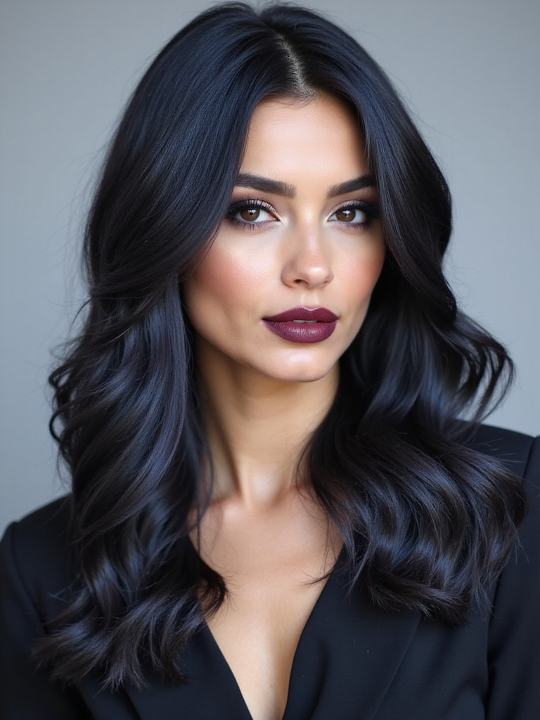 radiant charcoal hair elegance