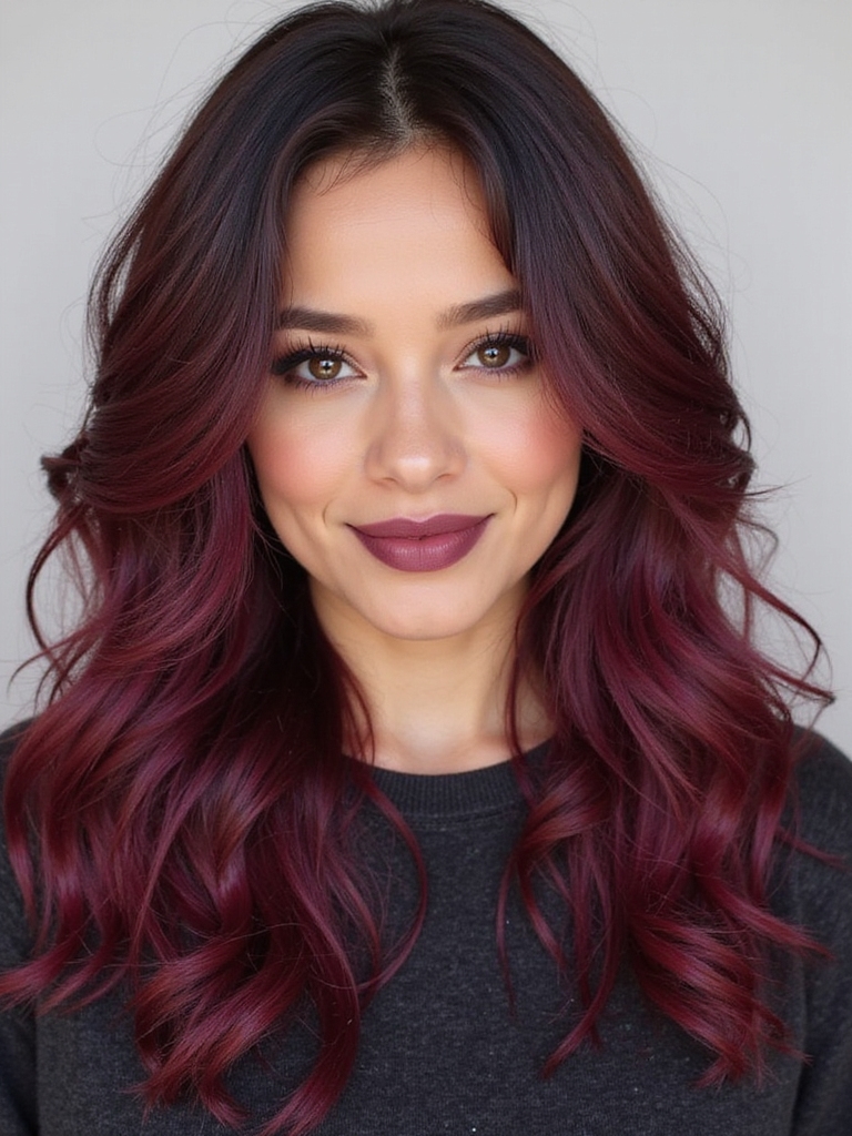 seasonal burgundy hair transformations
