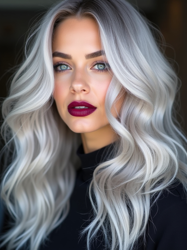 stunning natural silver hair