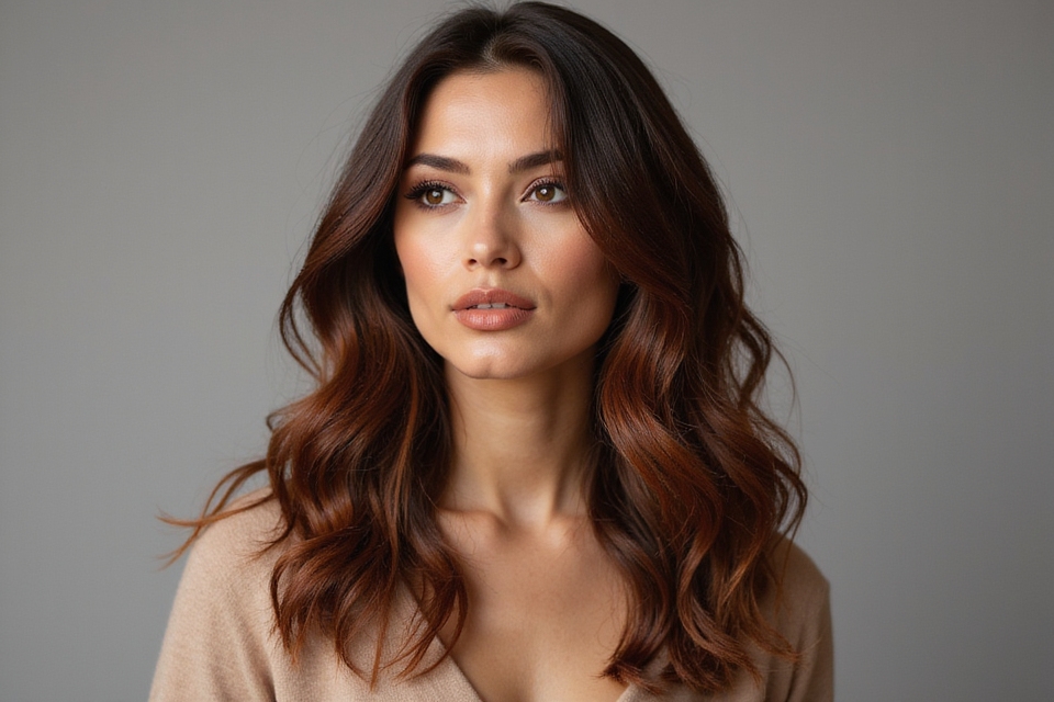 subtle dark auburn tones
